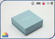 small Blue Customized Paper Hinged Lid Gift Box Designed Matte Lamination