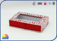 Ribbon Handle Two Piece Gift Package Drawer Box With Visible Window