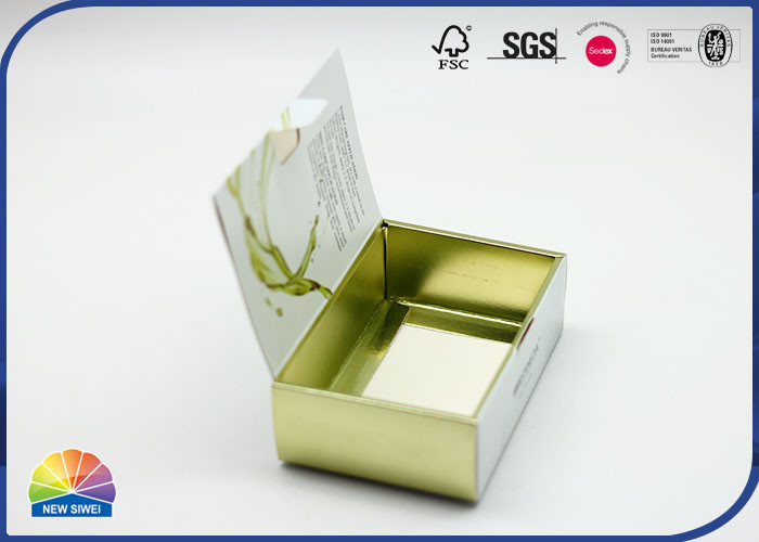 4C Printed Foldable Carton Box Matte Lamination Green Paper Gift Box