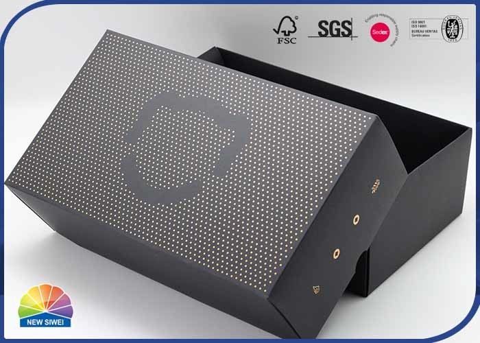 350gsm Black Cardboard Rectangle Packaging Box Gold Foil Stamping