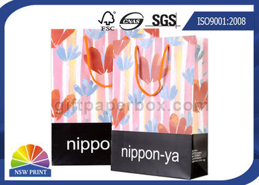 CMYK Full Color Printed Paper Bags Custom For Clothing Garment