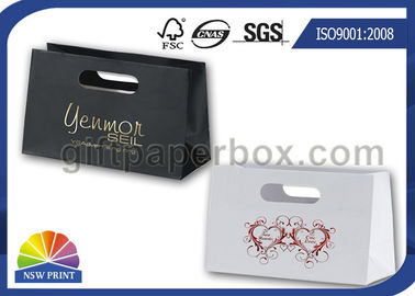 Customized Christmas Gift Packaging Bag with Die Cut Handles Ribbon Bowknot