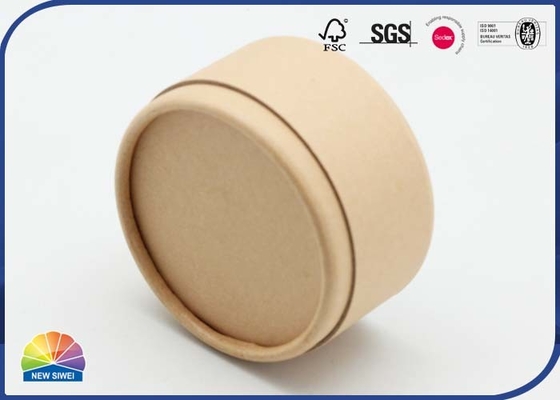 Recycled Round Kraft Paper Tube Offset Printing For Cosmetic Essential Oil Packaging