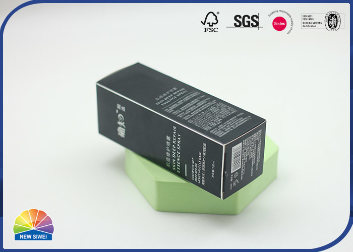 化粧品の逆のタックの終わりの折り畳み式ボール箱箱350gsmは熱いホイルの押すことと塗被紙を