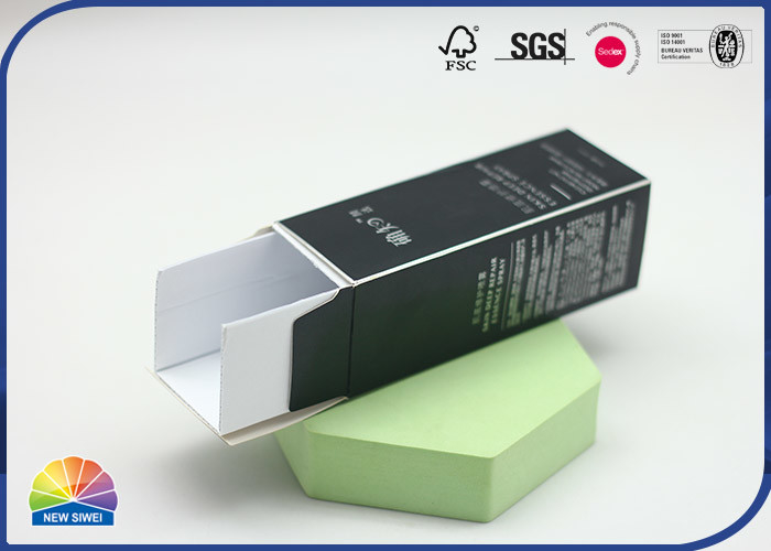 化粧品の逆のタックの終わりの折り畳み式ボール箱箱350gsmは熱いホイルの押すことと塗被紙を