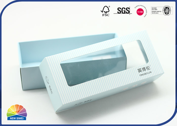 ソックスのパッケージのための型抜きされた窓C1Sの折る紙箱の基盤そしてふた