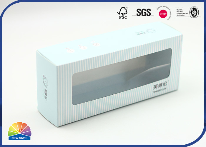 ソックスのパッケージのための型抜きされた窓C1Sの折る紙箱の基盤そしてふた