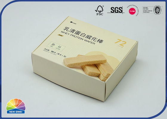 食品等級の折りたたみの郵便利用者のカートンはウエファーのビスケットの包装を囲む