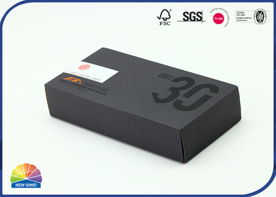 4c印刷物の自由な設計ペーパー包装箱の黒い板紙箱